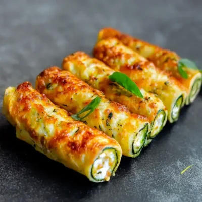 Roulés de Courgettes au Fromage Gratiné