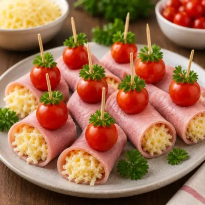 Roulés de Jambon au Fromage : Apéritif Facile