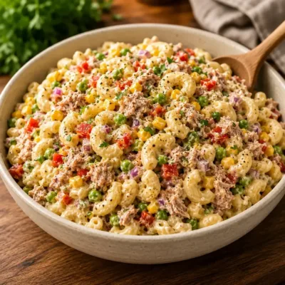 Salade de Macaronis au Thon et Légumes Croquants