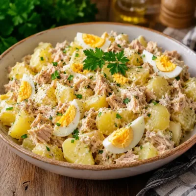 Salade de Pommes de Terre au Thon et Œufs Frais