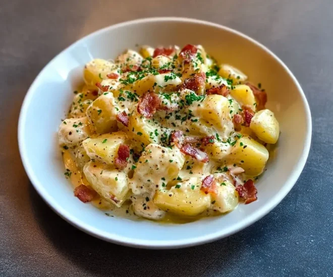 Salade de Pommes de Terre Crémeuse au Bacon et Parmesan