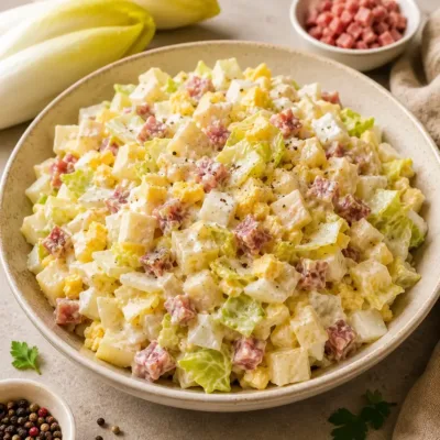 Salade d’Endives Gourmande aux Œufs et Lardons