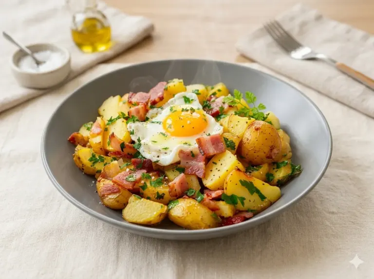 Salade Tiède de Pommes de Terre aux Lardons et Œufs