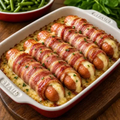 Saucisses Farcies au Fromage et Bacon Croustillant
