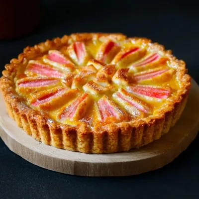 Tarte à la Rhubarbe Crémeuse et Dorée