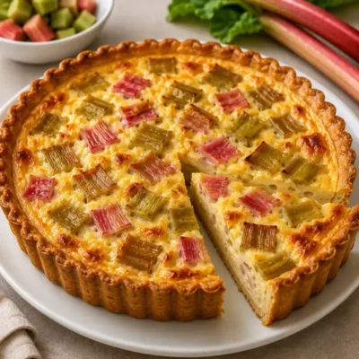 Tarte Crémeuse à la Rhubarbe : Recette Facile