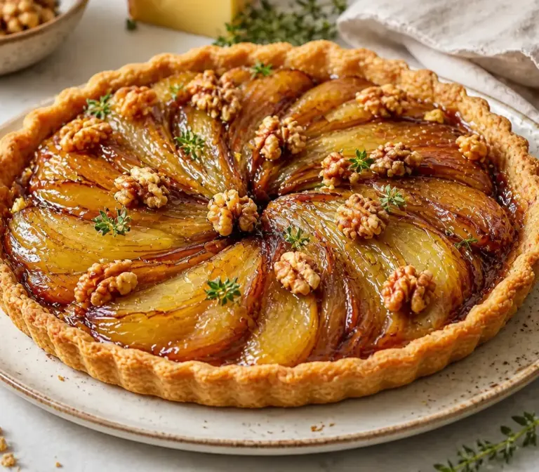 Tarte Gourmande aux Endives Caramélisées, Noix et Comté