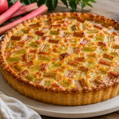 Tarte Pommes Rhubarbe Fondante et Gourmande