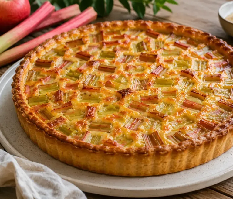 Tarte Pommes Rhubarbe Fondante et Gourmande