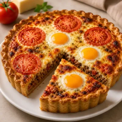Tarte Salée à la Viande Hachée et Fromage