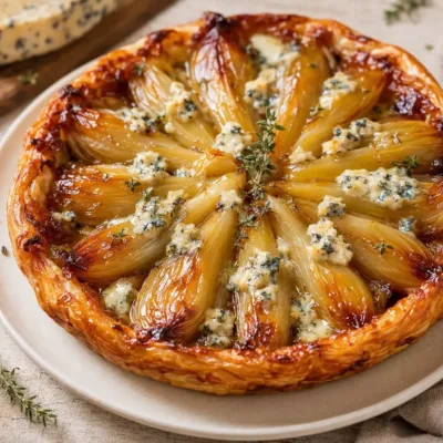 Tatin d’Endives au Bresse Bleu : Élégance Gourmande