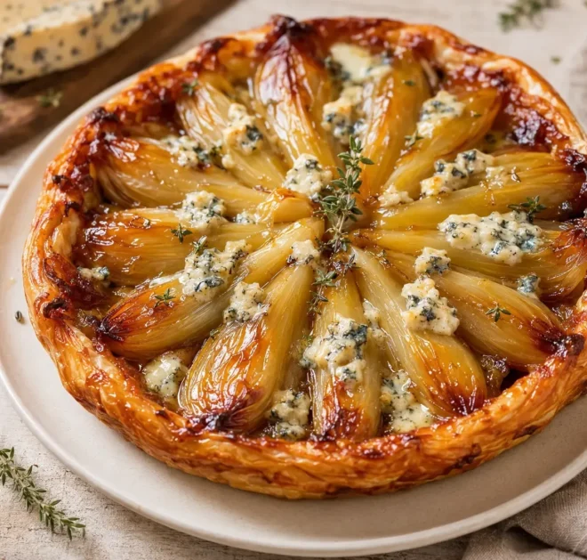 Tatin d’Endives au Bresse Bleu : Une Tarte Renversée Élégante et Gourmande