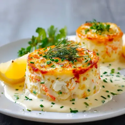 Timbales de Crabe Gratinées aux Herbes