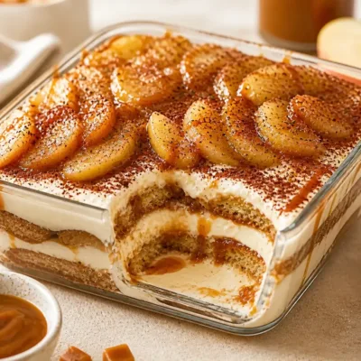 Tiramisu Caramel Beurre Salé et Pommes Poêlées