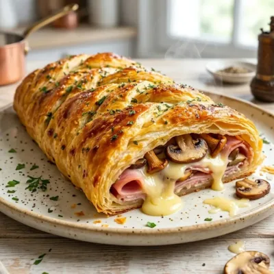 Tresse Feuilletée au Jambon et Fromage Gourmande