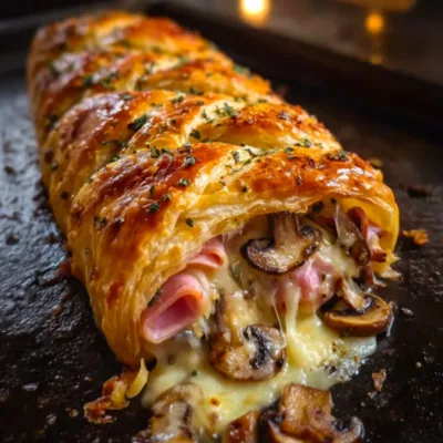 Tresse Feuilletée au Jambon et Fromage