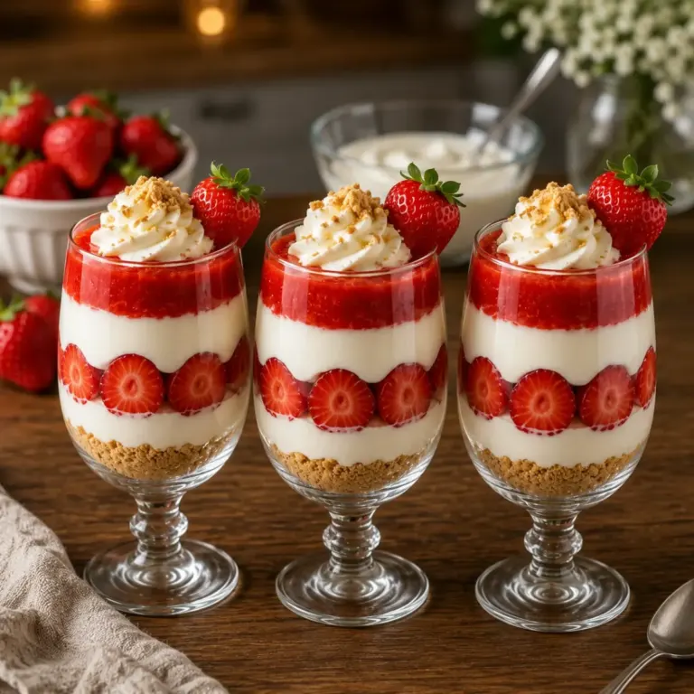 Verrines Fraises et Crème Façon Cheesecake Sans Cuisson