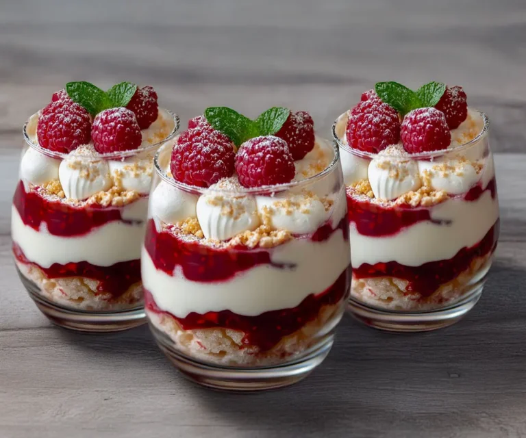 Verrines Framboise & Crème Vanillée Sans Cuisson
