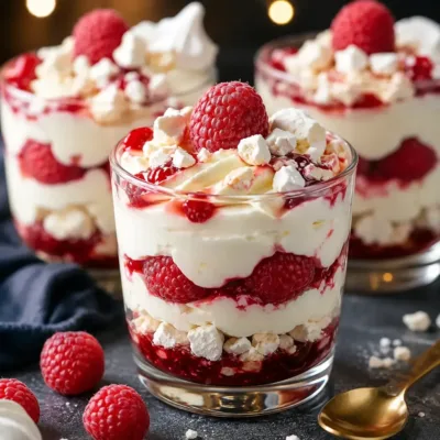 Verrines Framboise, Mascarpone et Meringue : Élégance Sucrée