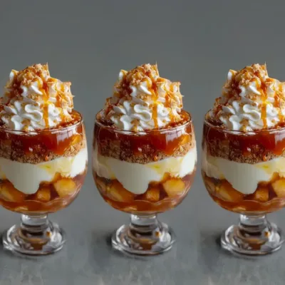 Verrines Pommes Caramel Façon Cheesecake