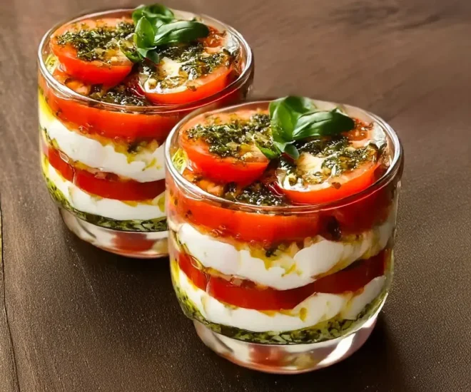 Verrines Tomate, Mozzarella et Pesto : L’Entrée Fraîche et Élégante