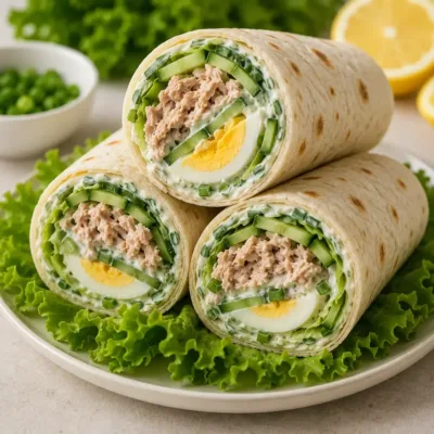 Wrap au Thon, Concombre et Œuf Dur : Recette Facile