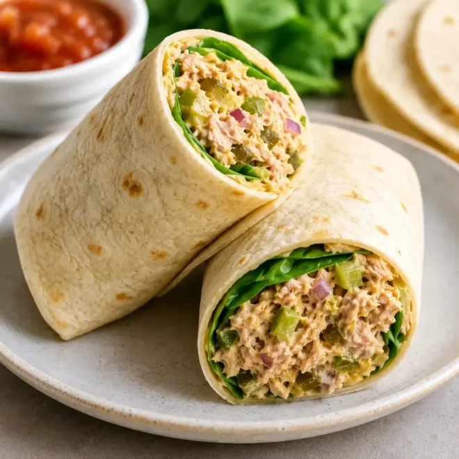 Wrap au Thon, Crudités et Sauce Crémeuse