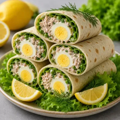 Wrap au Thon, Œufs et Salade Croquante