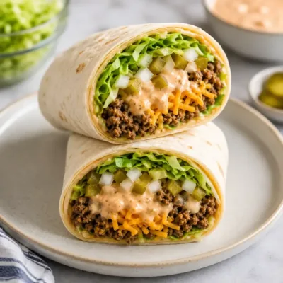 Wrap Burger au Bœuf et Cheddar Savoureux