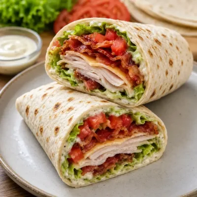 Wrap Dinde, Bacon & Sauce Crémeuse Maison