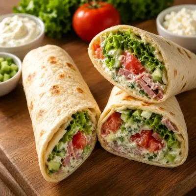Wrap Fraîcheur au Jambon et Fromage Frais