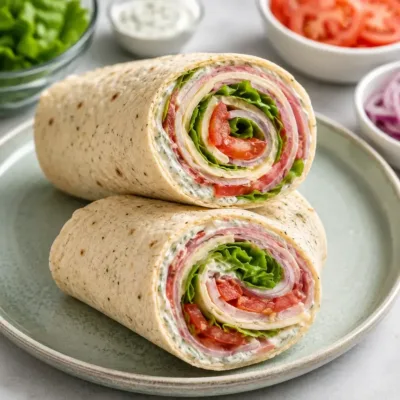 Wrap Jambon Fromage et Sauce Crémeuse aux Herbes