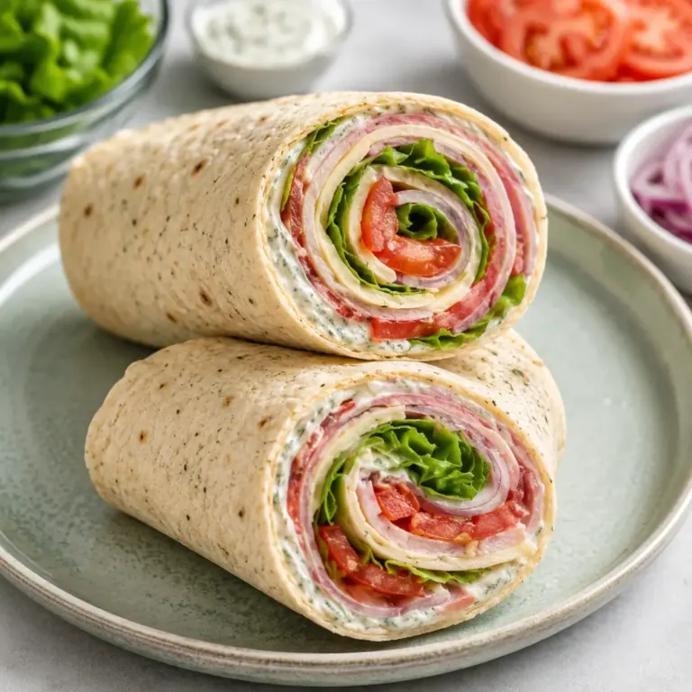 Wrap Jambon, Fromage et Sauce Crémeuse aux Herbes