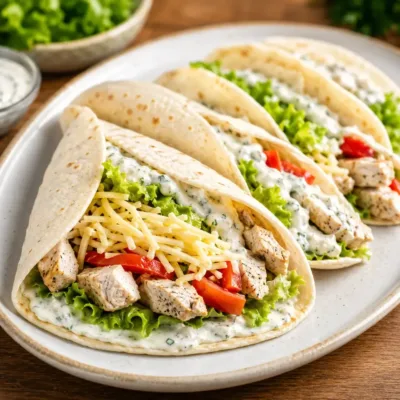 Wrap Poulet et Sauce Crémeuse aux Herbes