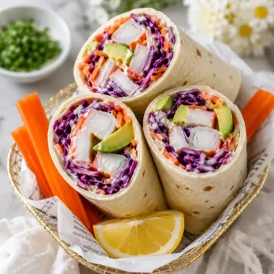 Wraps au Surimi, Avocat et Coleslaw Croquant