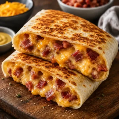 Wraps Gourmands au Bacon et Fromage Fondant