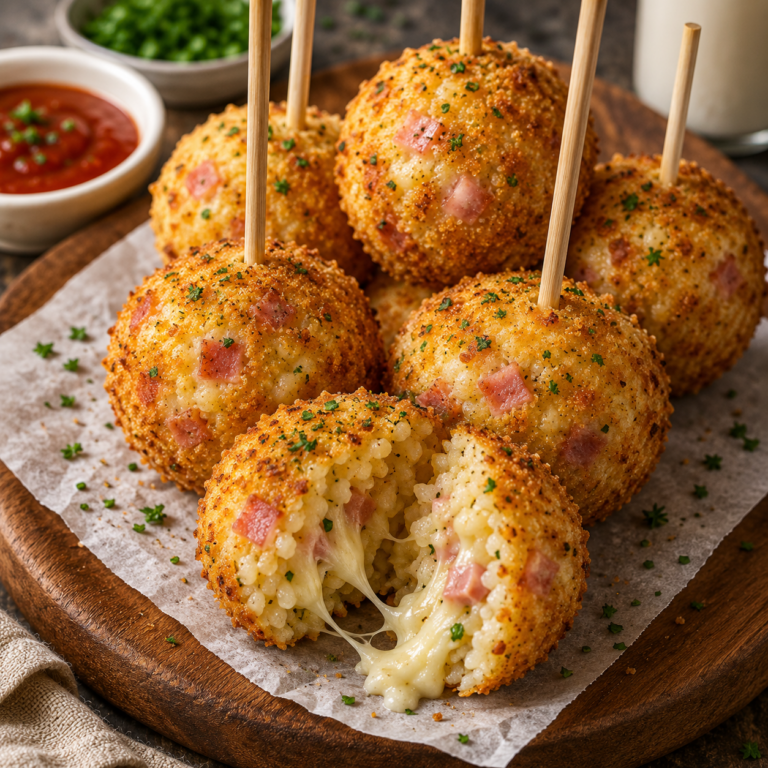 Boulettes de Riz Jambon Fromage Croustillantes