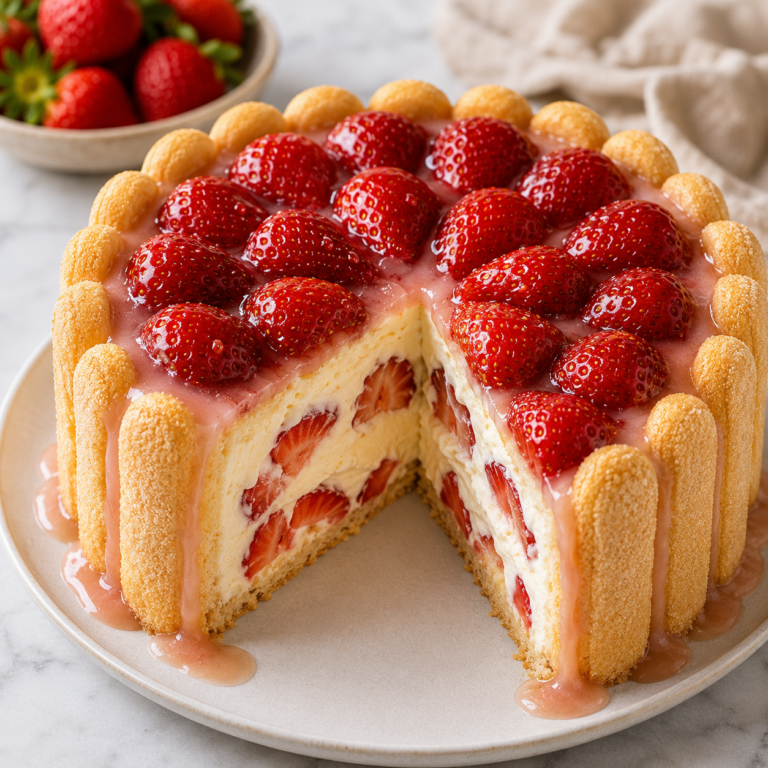 Charlotte aux Fraises et Crème Mascarpone