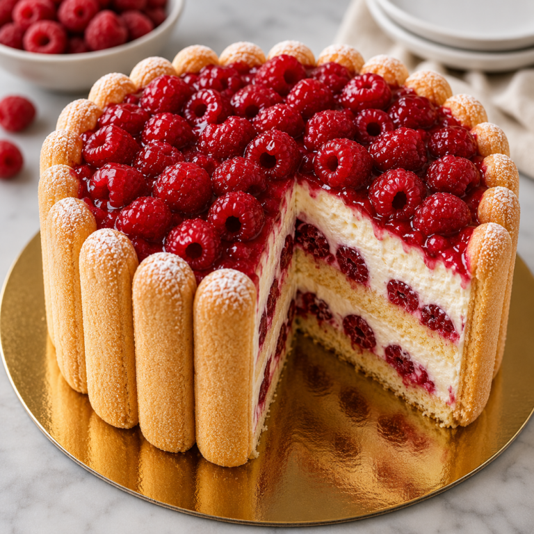 Charlotte aux Framboises et Mascarpone : Un Dessert Frais et Irrésistible