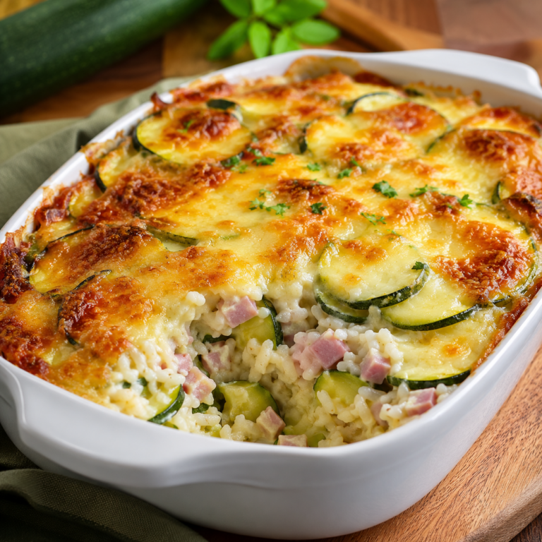 Gratin de Courgettes, Jambon et Riz : Le Plat Familial Réconfortant