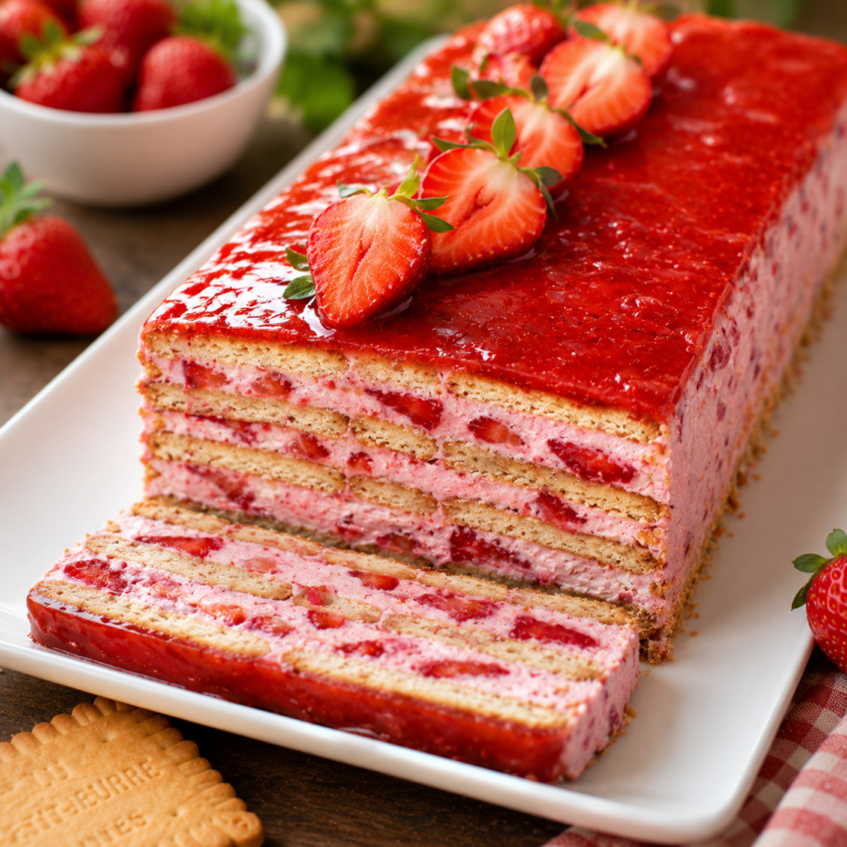 Gâteau au Petit Beurre et aux Fraises : Le Dessert Frais et Gourmand de l’Été