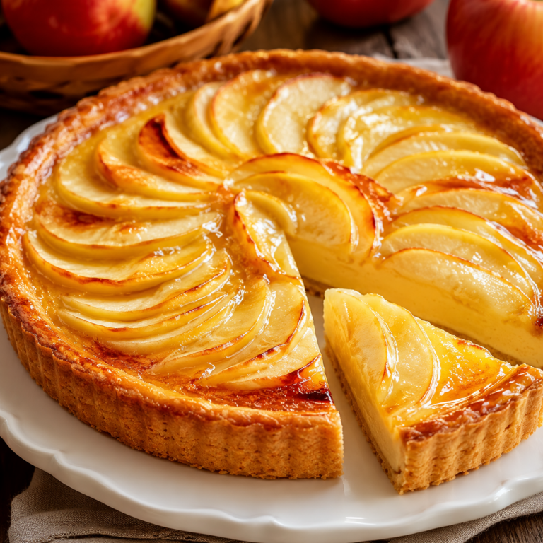 Tarte Crémeuse aux Pommes : Fondante, Parfumée et Irrésistible
