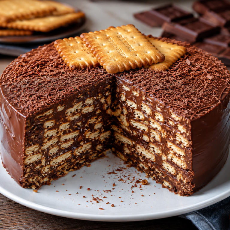 Gâteau au Petit-Beurre et au Chocolat : Le Dessert Sans Cuisson qui Fait Toujours Plaisir