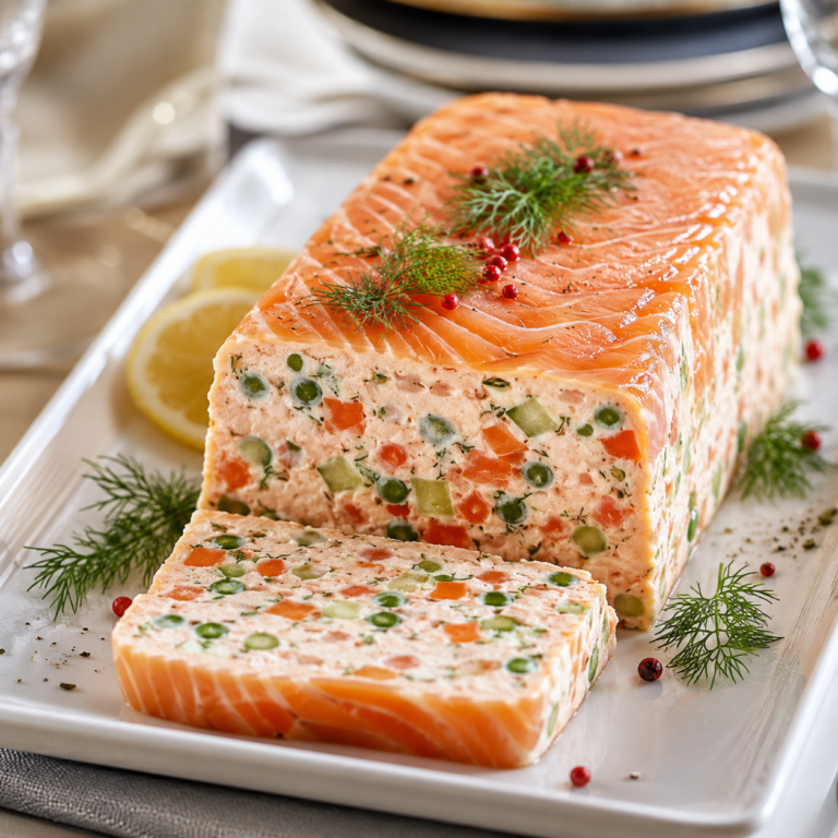 Terrine de Saumon et Petits Légumes : Une Entrée Élégante et Raffinée