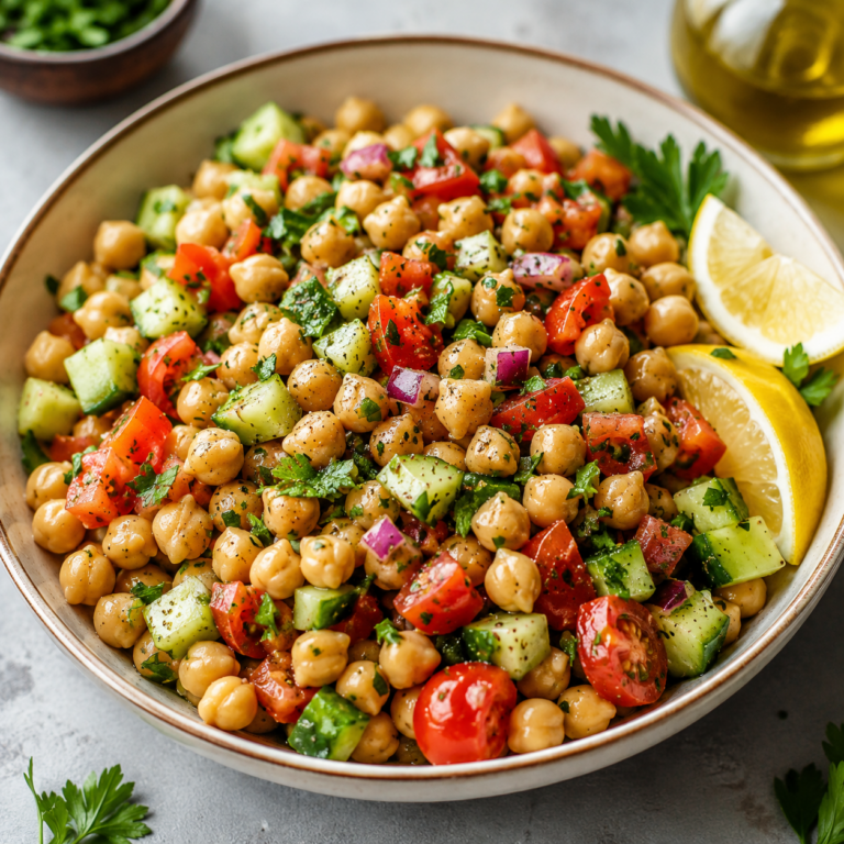 Salade de Pois Chiches Fraîche et Colorée : Une Recette Saine et Savoureuse