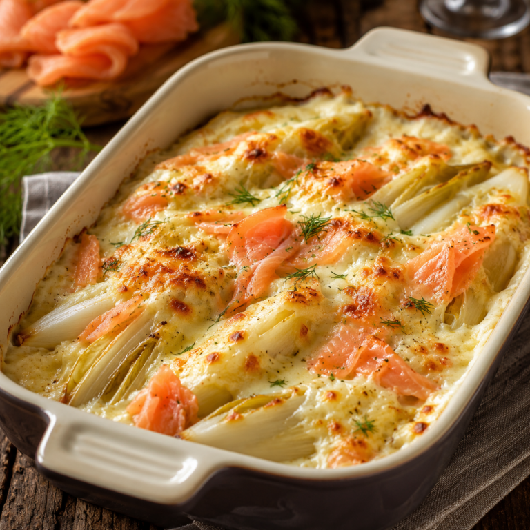 Gratin d’Endives au Saumon Fumé : Un Plat Raffiné et Réconfortant