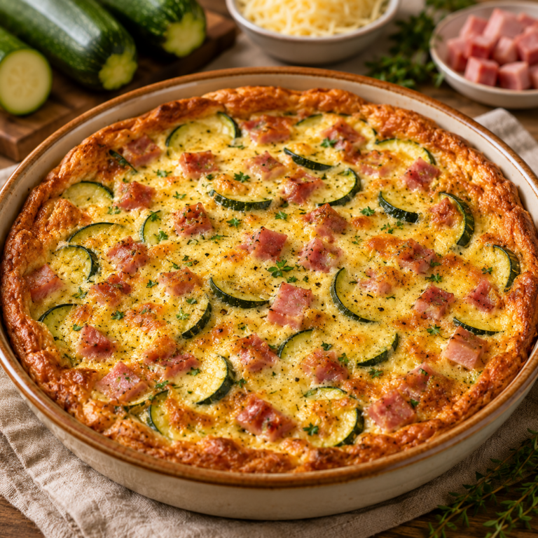 Clafoutis Salé Courgettes, Jambon et Fromage : la recette facile et gourmande