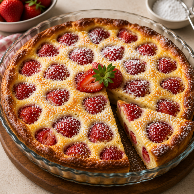 Clafoutis aux Fraises Moelleux et Facile