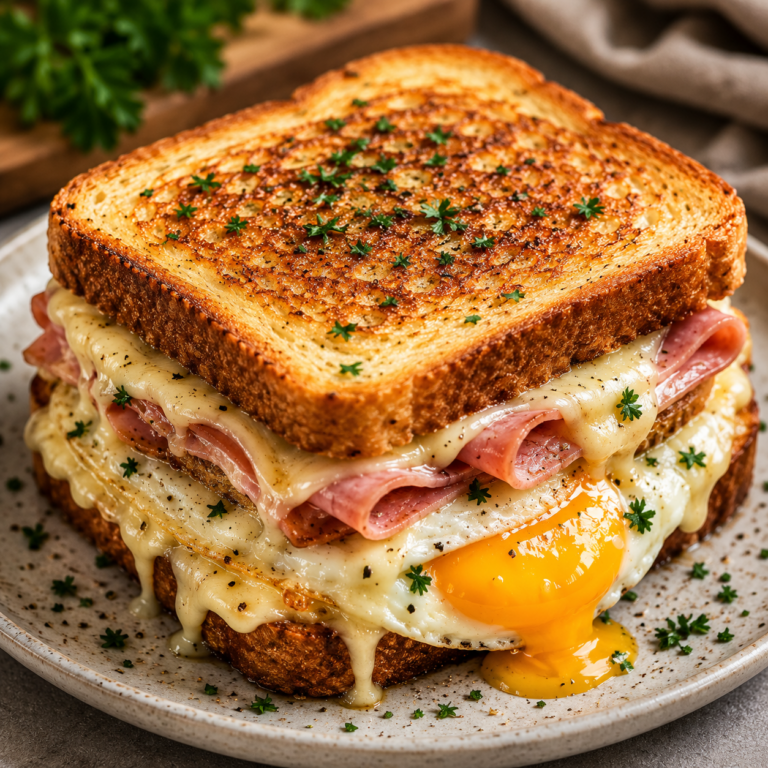 Croque-Madame Gourmand à la Béchamel, Jambon et Fromage