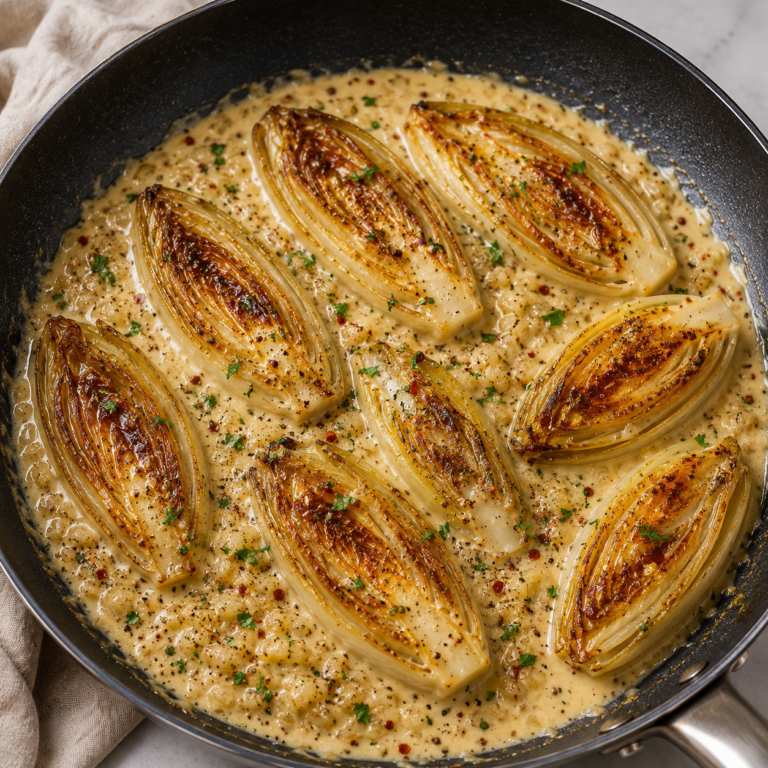 Endives Braisées à la Crème et aux Échalotes